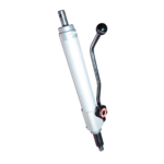 Hydraulic pump with safety release and handle