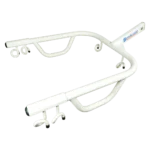 Boom assembly with grab bars