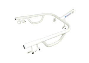 Boom assembly with grab bars