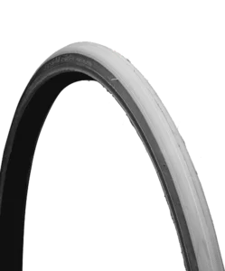 Side view of v-trak tire showing low profile tread