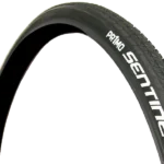 Side view of sentinel tire showing thick sidewall and grooved tread