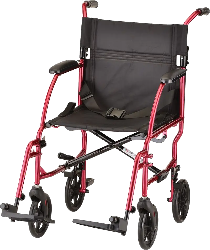 Front view of transport chair