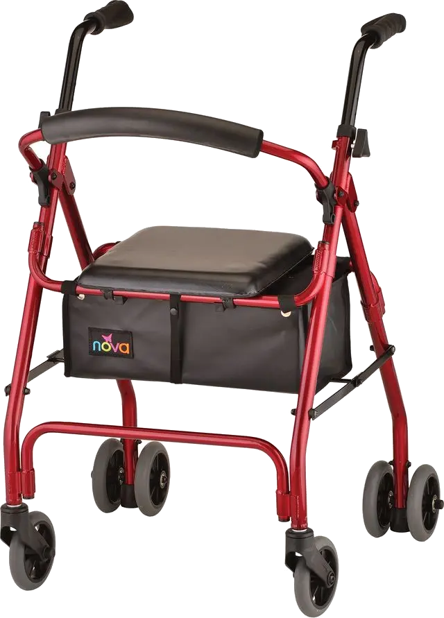 Front view of rollator