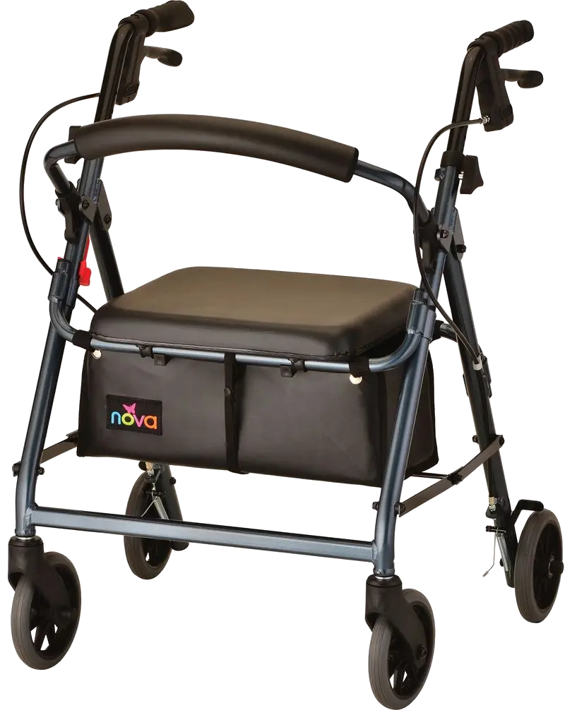 Front to side view of rollator