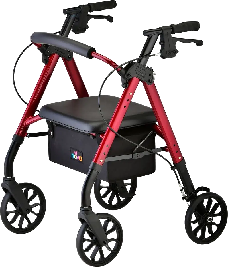 Side view of rollator