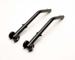 A pair of anti-tippers with wheels