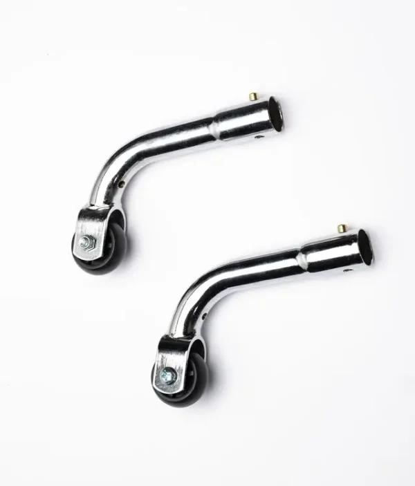 A pair of chrome rear anti-tippers