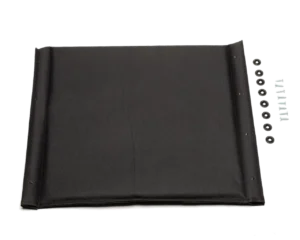 Nylon seat upholstery with attaching hardware