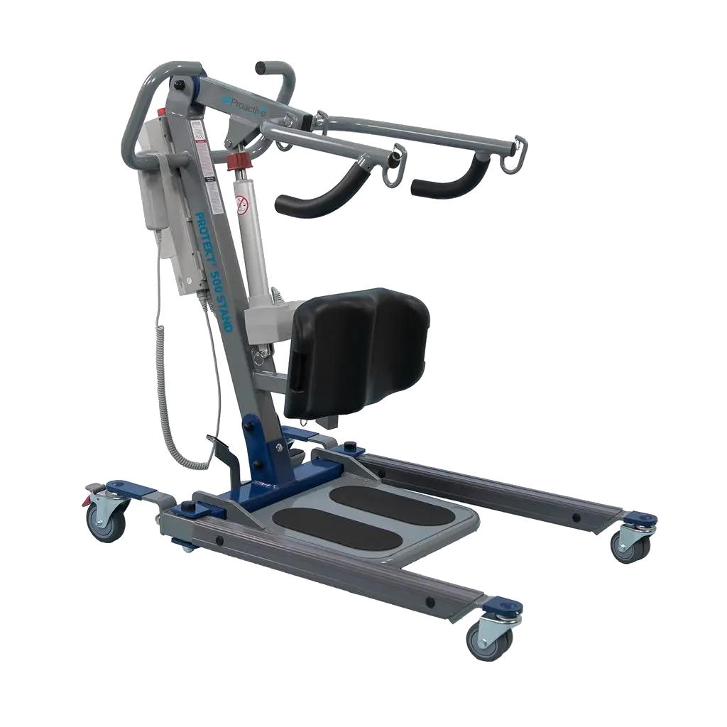 Angled view of patient lift