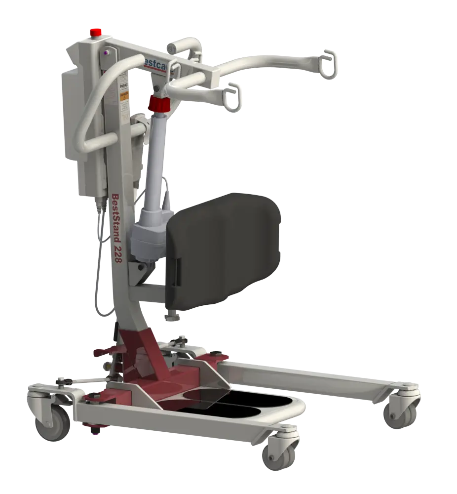 Side view of sit-to-stand lift