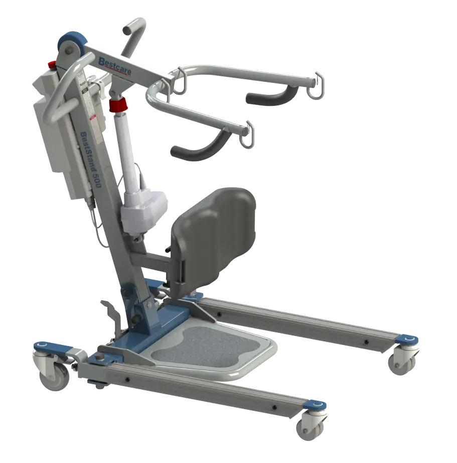 Front view of sit-to-stand lift