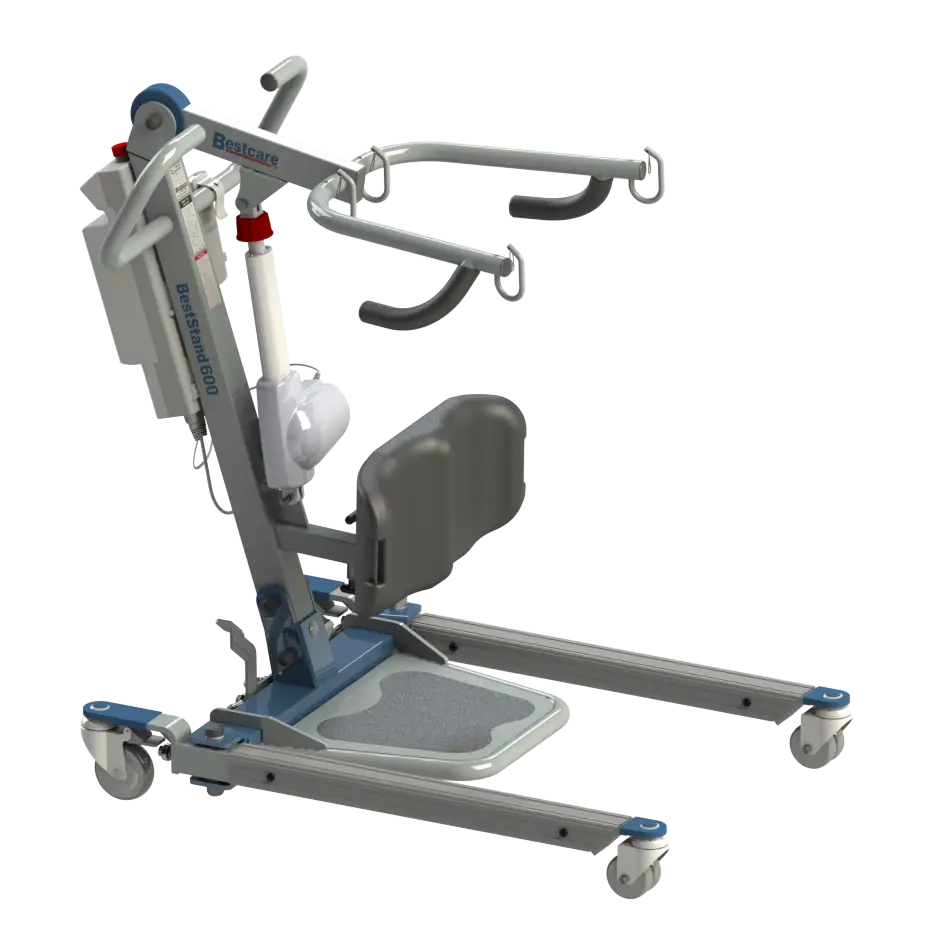 Side view of sit-to-stand lift