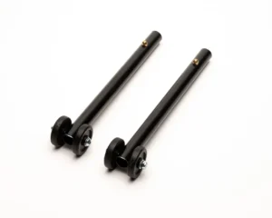 A pair of straight anti-tippers with wheels