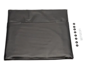 Vinyl back upholstery with back pouch and attaching hardware