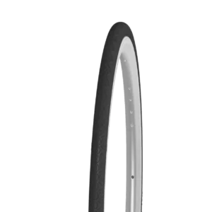 Black tire with low profile modern tread