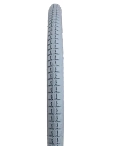 Gray tire with standard street tread