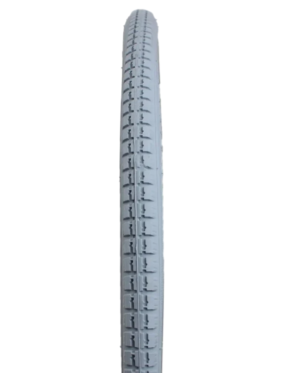 Gray tire with standard street tread