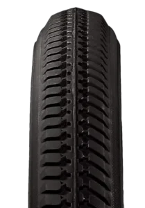 Black tire with grooved street tread