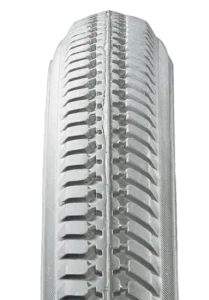 Gray tire with grooved street tread