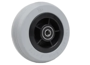 Gray tire on black hub