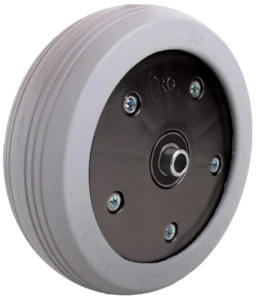 Gray tire on black hub