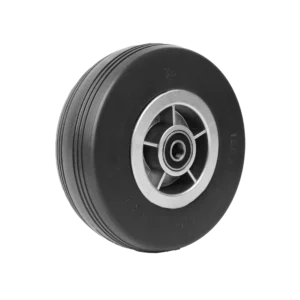 Black tire on silver hub