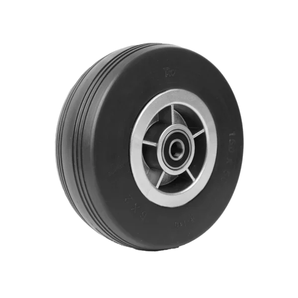 Black tire on silver hub