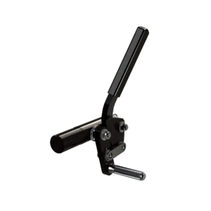 Black aluminum wheel lock when handle and knurled stopper