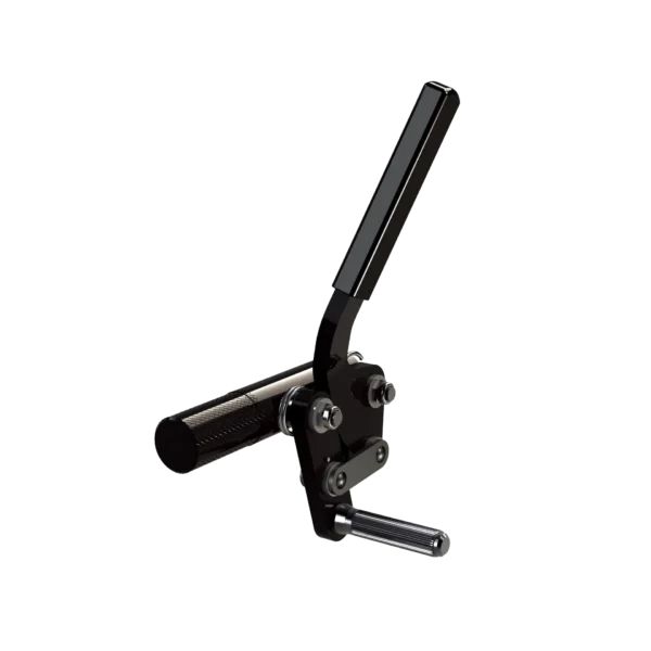 Black aluminum wheel lock when handle and knurled stopper