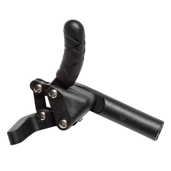 Black composite wheel lock with curved handle