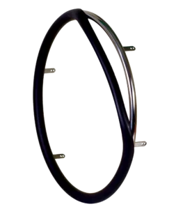 Handrim with pushrim cover partially on showing the slit installation design