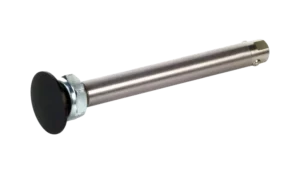 Stainless steel quick release axle with large black button