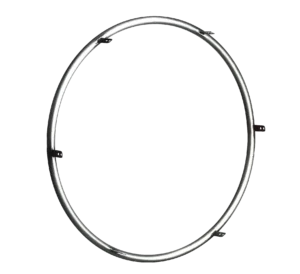 Pushrim made of stainless steel with 6-point mounting tabs