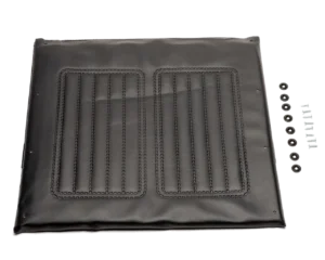 Seat upholstery with attaching hardware